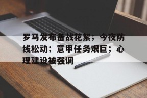 英雄联盟竞猜 -包含罗马发布备战花絮；今夜防线松动；意甲任务艰巨；心理建设被强调的词条